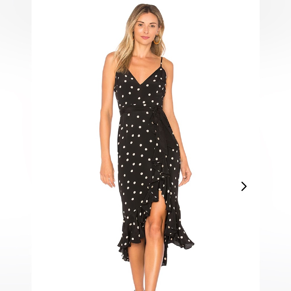 Lovers & Friends BRIDGET MIDI in Midnight Polka Dot Size M